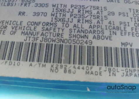 1992 Toyota Land Cruiser Fj80 from USA, damaged, VIN JT3FJ80W3N0050249